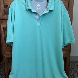 Men’s Tommy Bahama Blue Polo Shirt Casual Knit XL Tensel blend